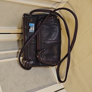 Tignanello Purple Leather Crossbody Bag